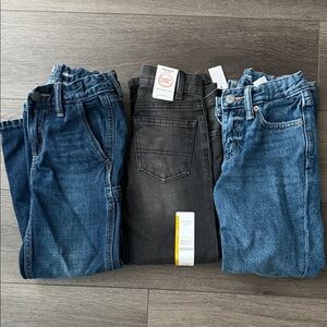 Boys 3pc Blue Black Jeans Jean Lot Bundle 1 - NWT Old Navy Wonder Nation 6-7